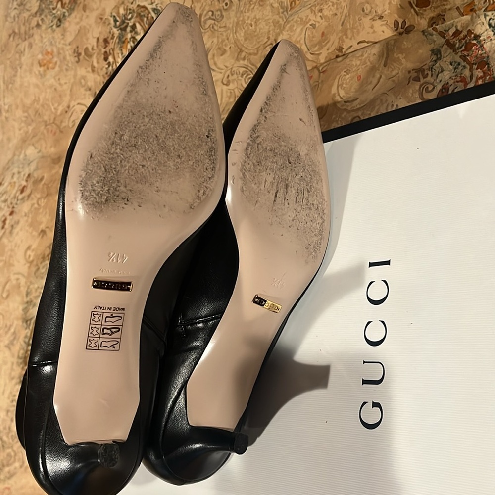 Gucci Kitten heel ankle boots Black womens 41-1/2 almost new!!!! authentic - Picture 9 of 10